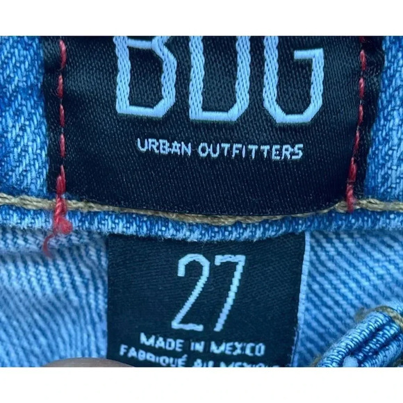 BDG Urban Outfitters Womens Wide Leg Distressed Fringe Denim Jeans Blue Sz 27 - Picture 13 of 14